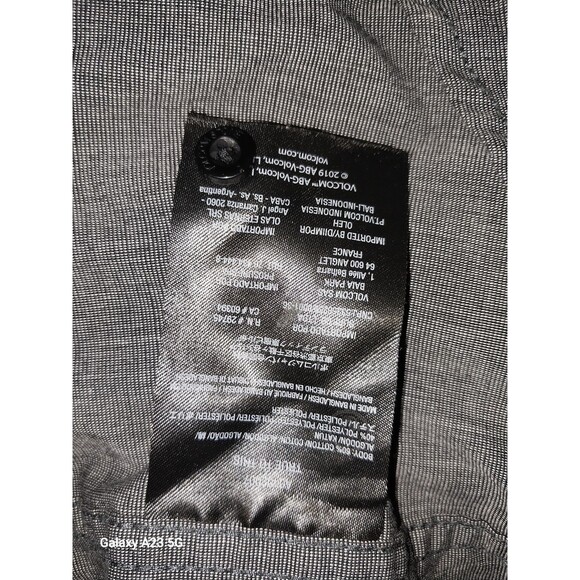 Volcom Mens Shirt Medium Modern Fit Short-Sleeve Button-Up Casual Classic Gray - Picture 4 of 5